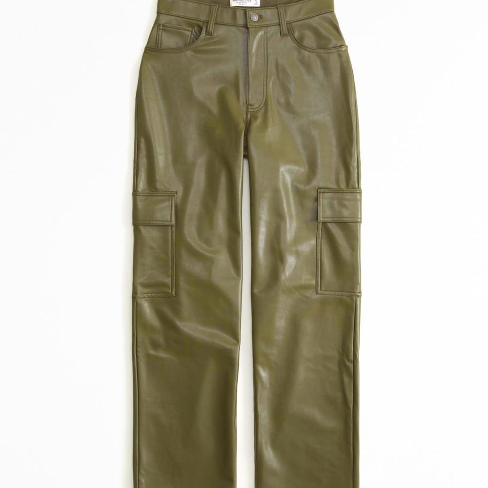 Abercrombie Vegan Leather Relaxed Cargo Pants